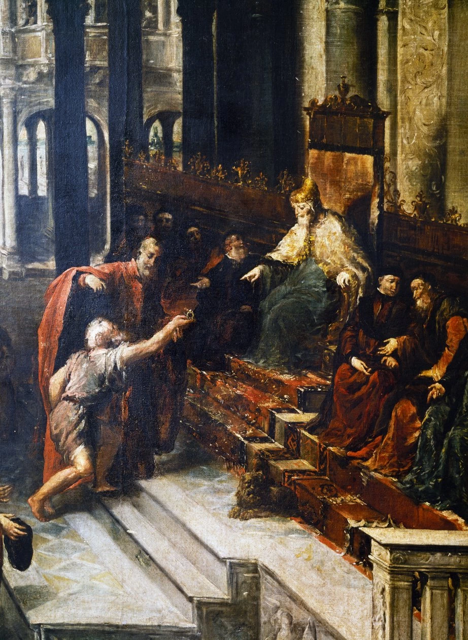 Pescatore che dà l'anello al Doge di Venezia Bartolomeo Gradenigo